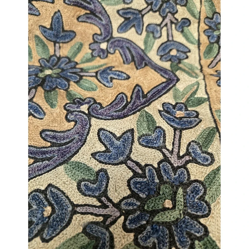 Hand‎ Embroidered Throw Pillow Cushion Cover Suzani Silk on Cotton 16